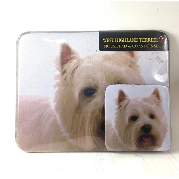 West Highland Terrier Mouse Pad & Coasters Set (2) - Picture 2 of 2